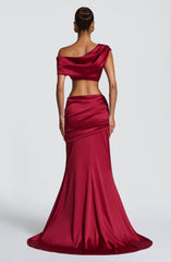 Claudette Maxi Skirt - Burgundy