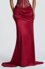 Claudette Maxi Skirt - Burgundy