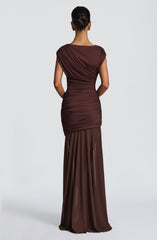 Demelza Maxi Dress - Plum Brown