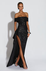 Joyce Maxi Dress - Black Sparkle