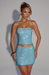 Nila Mini Skirt - Aqua