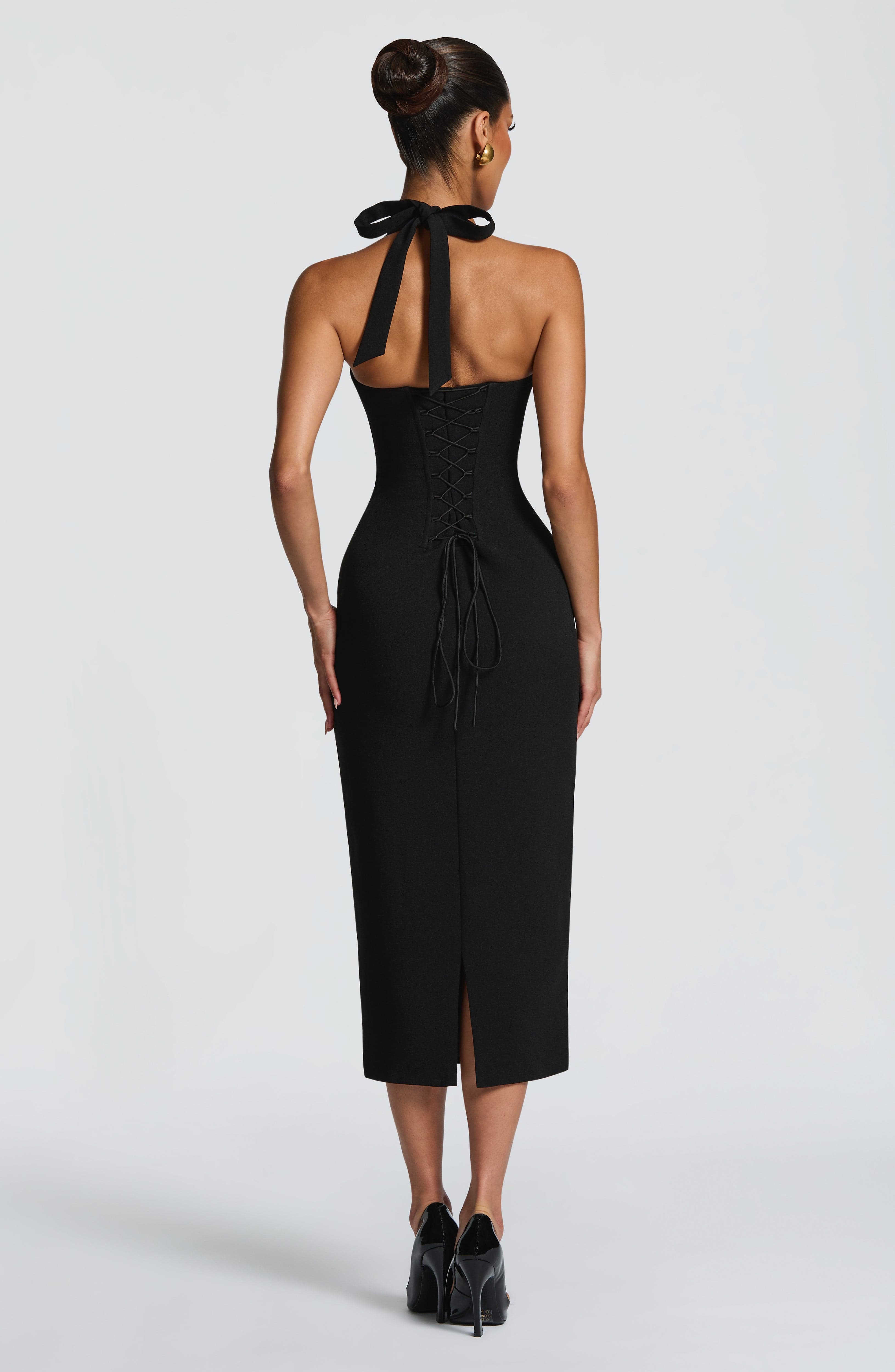 Cassia Midi Dress - Black