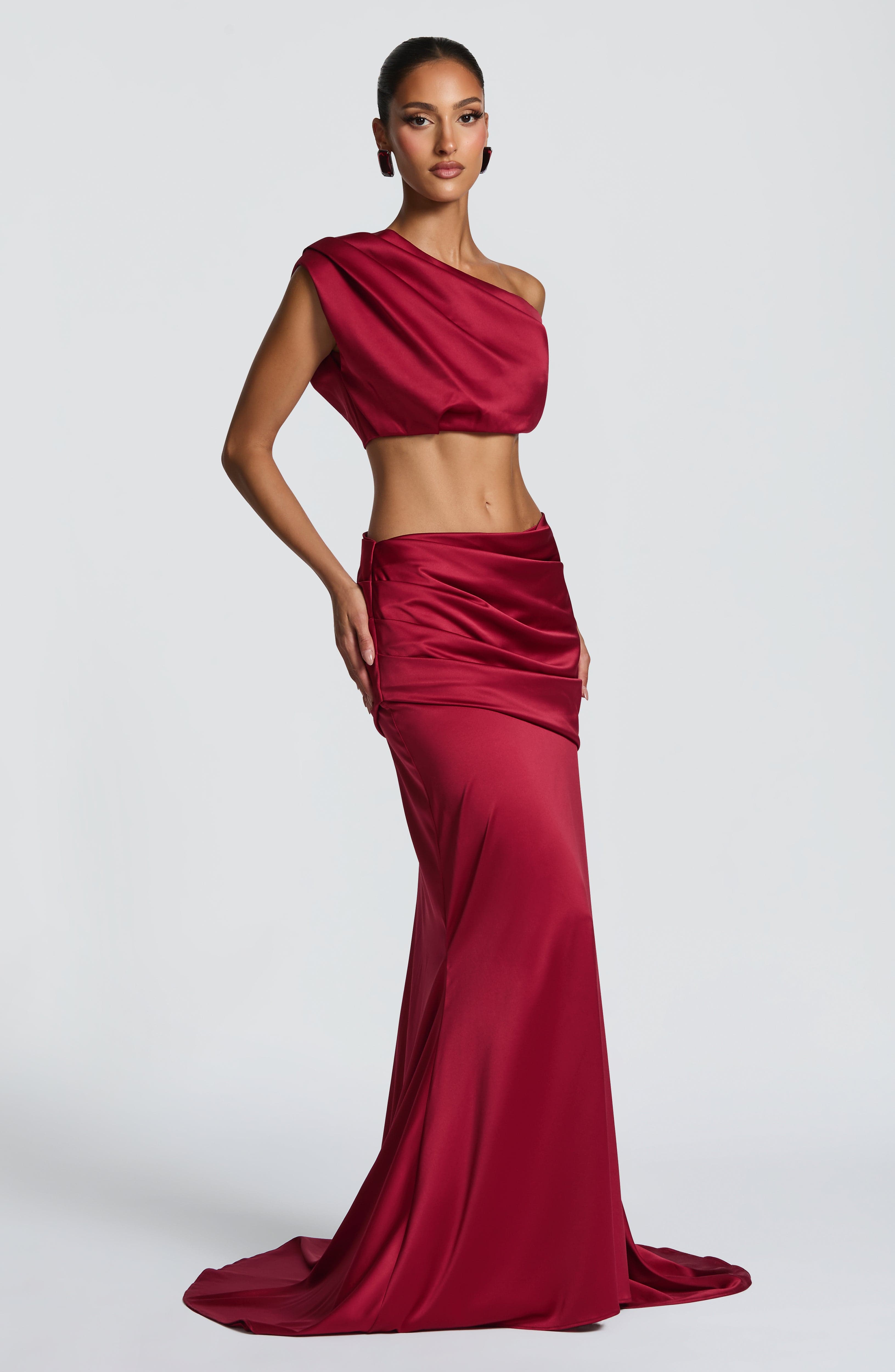 Claudette Maxi Skirt - Burgundy