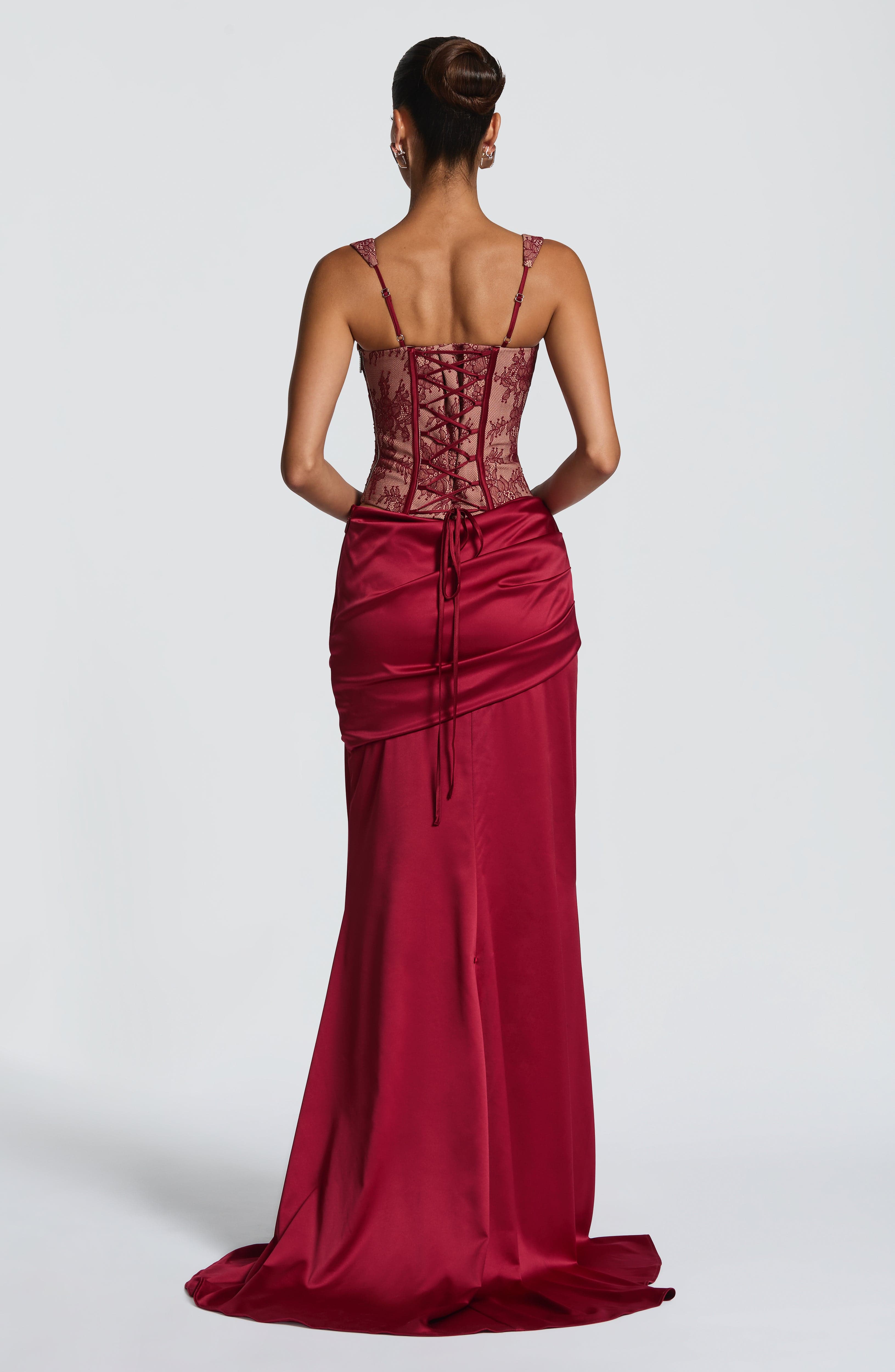 Claudette Maxi Skirt - Burgundy